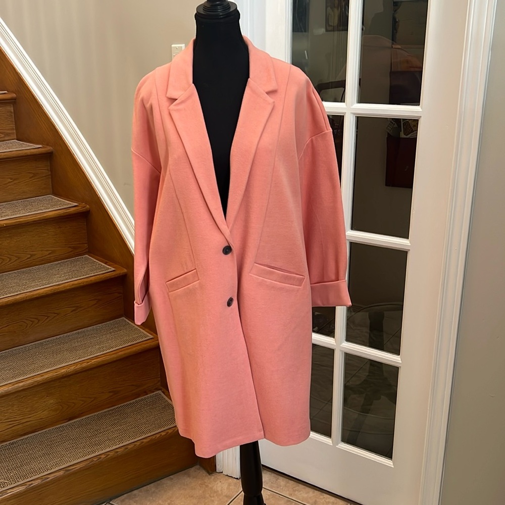 Halogen peach long jacket/coat.  Size M